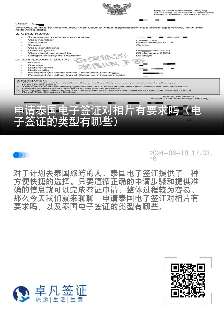 申請?zhí)﹪娮雍炞C對相片有要求嗎（電子簽證的類型有哪些）