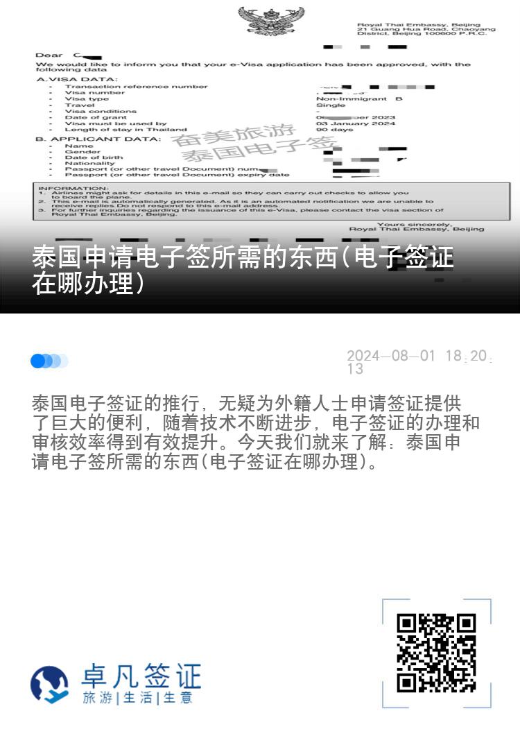 泰國申請電子簽所需的東西(電子簽證在哪辦理)