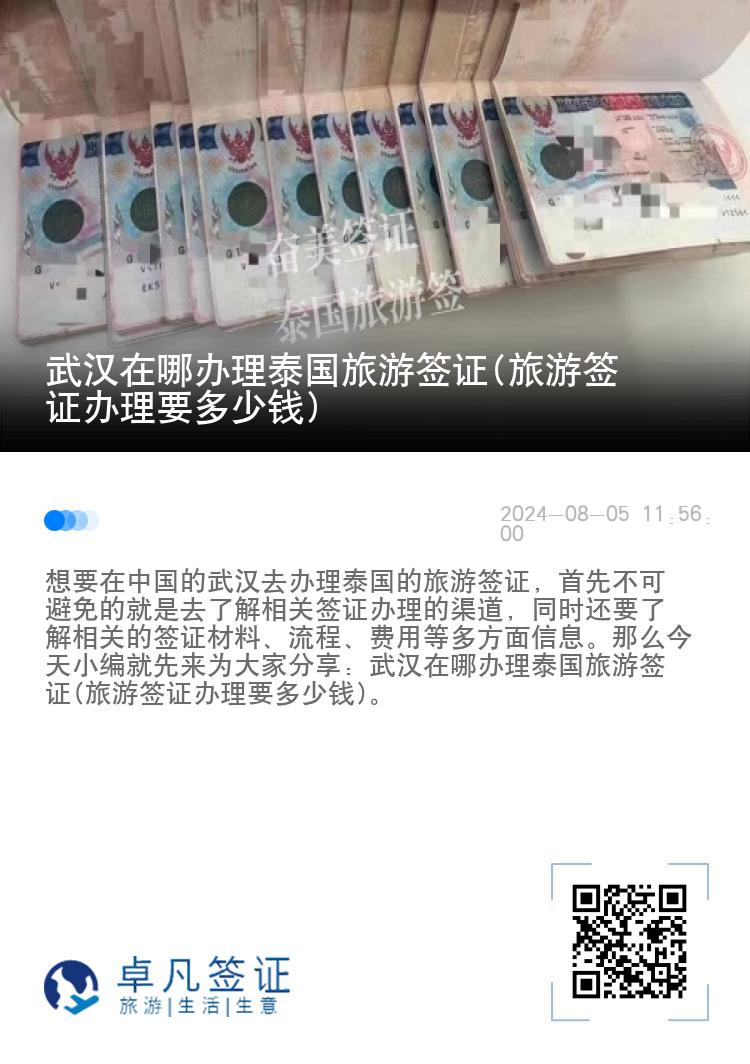 武漢在哪辦理泰國旅游簽證(旅游簽證辦理要多少錢)